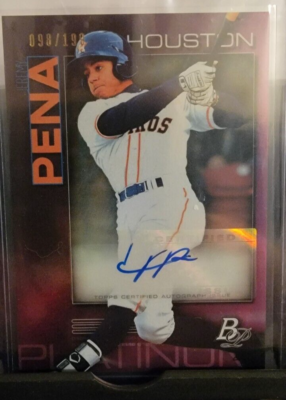 2020 Bowman Platinum Jeremy Pena Purple Refractor RC Auto /199
