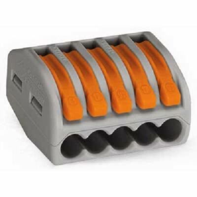 Wago 222-415 Splicing connector 5-conductor with operating levers 40-Pack