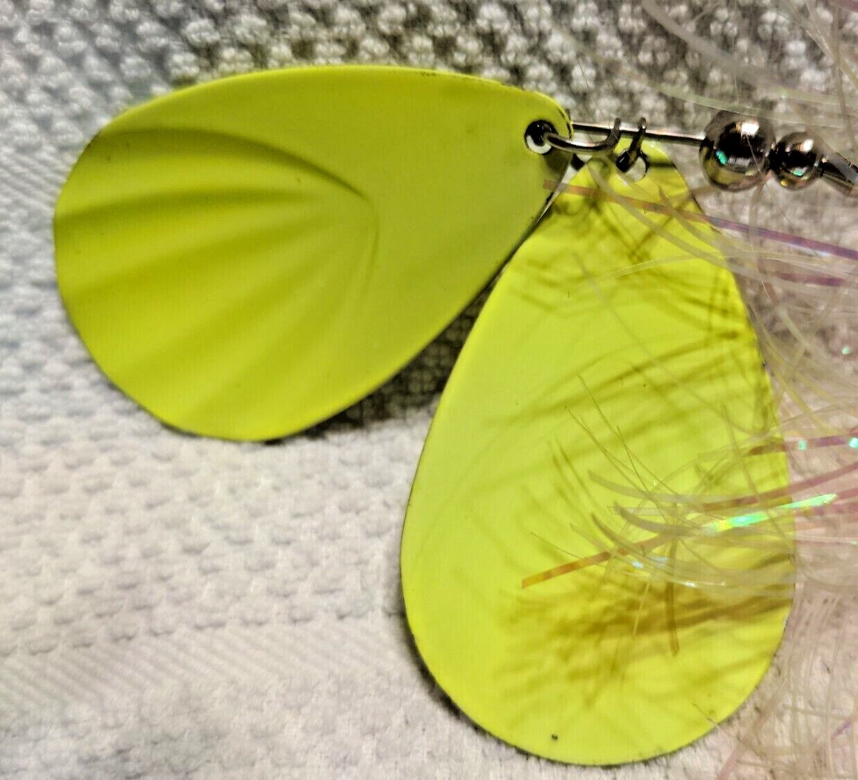 Tinsel Elvis Buchertail and Musky Mayhem Black Cowgirl Musky Lures Double Bladed - Image 8