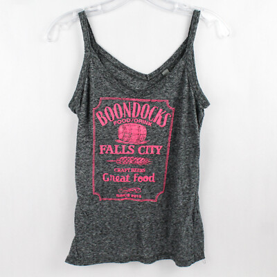 District Hinterland Damen Groß Grau & Pink Spaghetti Träger Tank Top