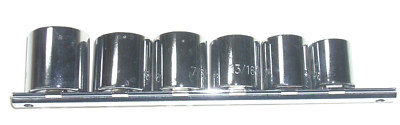 Westward 3/8 in Drive Socket Set Chrome SAE 6pc w Rack 11/16 - 1 in, 12 pt