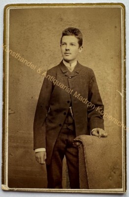 orig. CDV photo photograph picture old Mr. Man fashion around 1886 Graz boy
