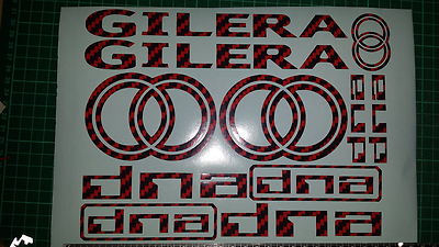 Gilera DNA Decals/Sticker EXKLUSIV ROT CARBON DESIGN 50 70 125 172 180 210