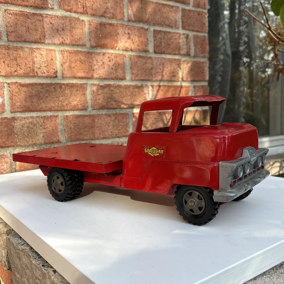 VINTAGE 1950/60'S PRESSED STEEL STRUCTO LIVESTOCK STAKE Ford TRUCK Freeport IL - Image 3 of 4