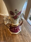 VTG 1940's Jenny Worrall Lamp Ruby Roses Swan Handles Gilded FINIALS Fluted — photo 2