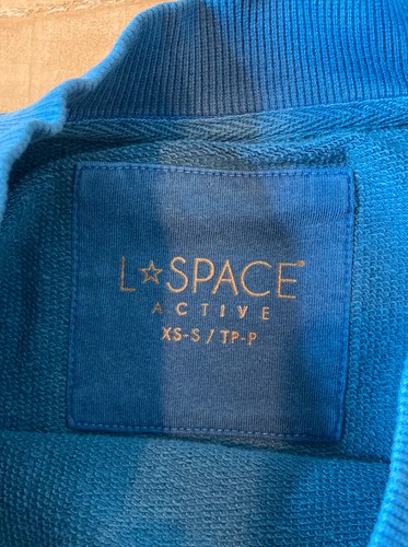 L space active Anthropologie NWT $125 womens pullover sweatshirt Size XS blue Q8 - Picture 3 of 10