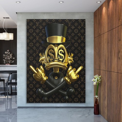 Golden Scrooge McDuck Wall Art Canvas Unframed Print Art - Picture 3 of 4