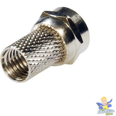 Electromart Easy Fit Screw-On TV Aerial Coax Plug - Male Connectors For RG6, CT100, WF100 - 2 Pack, Silver