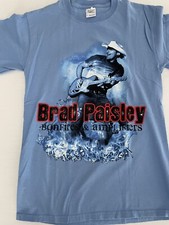 BRAD PAISLEY Concert Shirt Short Sleeve Bonfires & Amplifiers Small S Blue 1223a