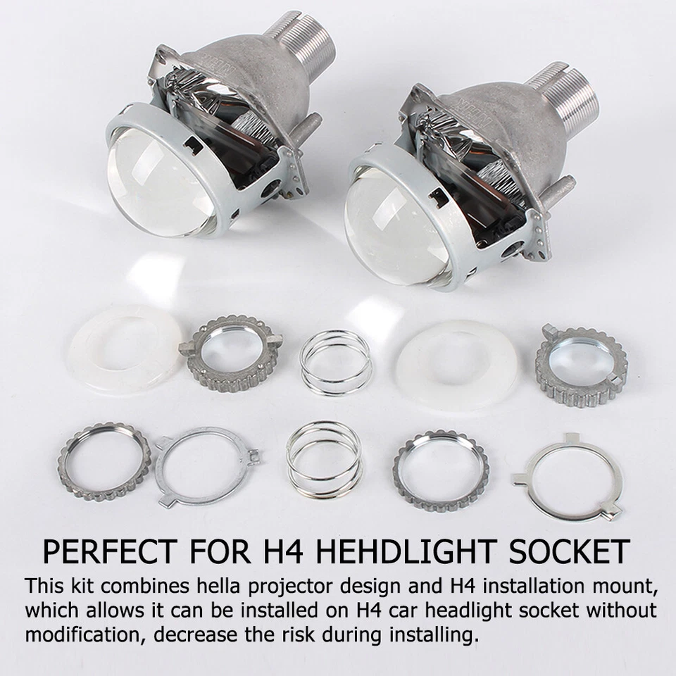 NHK H4 Hella 3R G5 Bi xenon Projector Lens 3.0'' HID Xenon Headlight Retrofit - Image 2 of 4