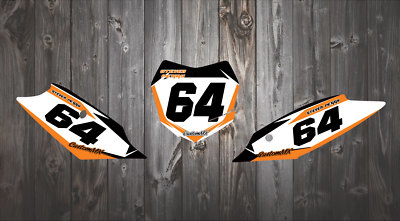 CustomMX Zahlenplatine Hintergrundgrafik: passend für KTM 85 125 250 300 350 450 02-20