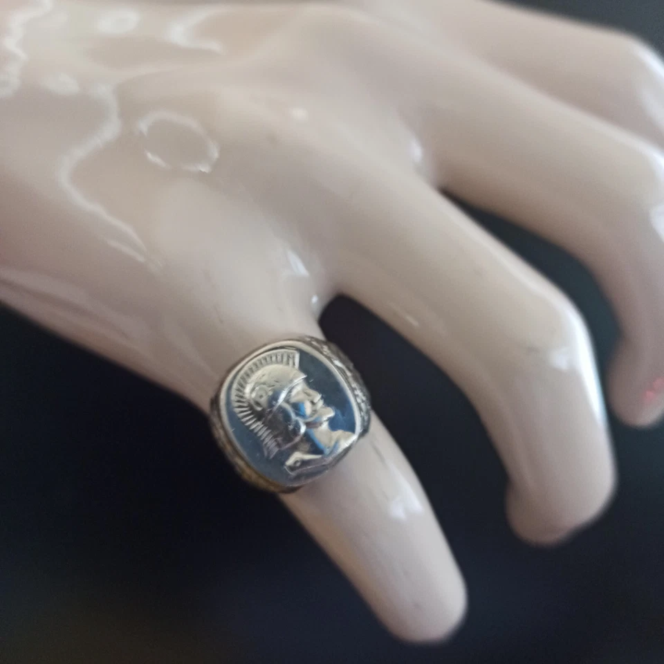 Anillo de hombre vintage soldado griego Roma plata de ley 925 retro 11 decoración pesada Foto 4 de 4
