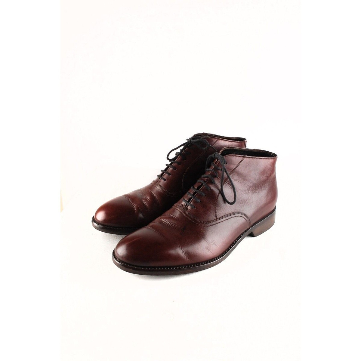 Original Prada Men Burgundy Leather Lace Up Shoes Size 40 