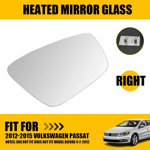 Right Side Wing Door Mirror Glass Heated 561857522A For 12-15 Volkswagen Passat