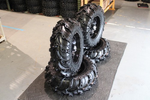 YAMAHA KODIAK 700 27" MUD LITE II 14" HD7 SMOKE ATV TIRE & WHEEL KIT IRS1CA - Picture 3 of 7