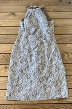 Eliza J Women’s Lace High Neck Sleeveless Dress Size 8 Ivory B3