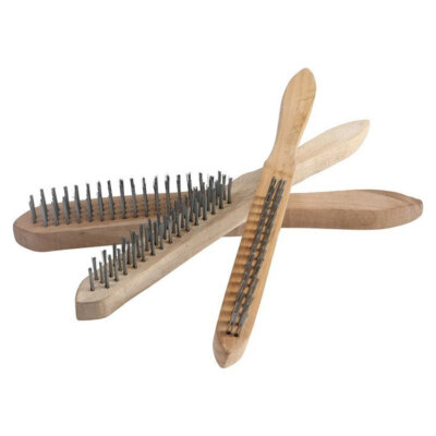 BGS-85815 I Drahtbürsten-Satz 3-tlg., Holzstiel, 2-3-4 reihig
