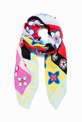 Desigual Women's square scarf with multiple matching floral prints Size 47,24