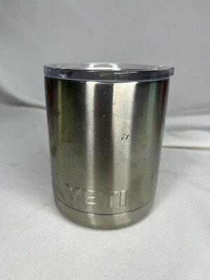 YETI Rambler Lowball Silver Stainless Steel Tumbler Travel Mug