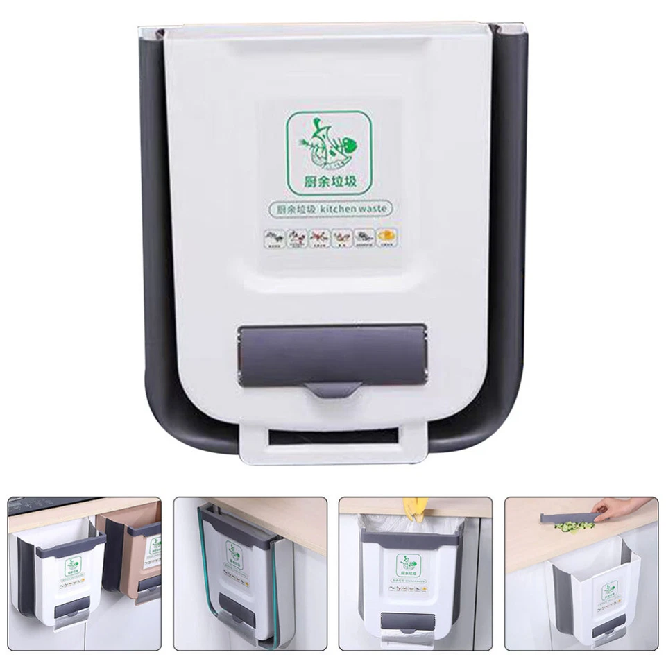 Wandmontierter Mülleimer Küchenabfalleimer Aufhängen Zusammenklappbarer - Bild 4 von 4