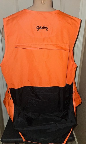 Cabela's Men's Hunting Vest Blaze Safety Orange Utility Size Large - Picture 9 of 13
