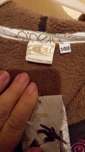 Oneil Child's Brown Hooded Sherpa Lined Sweatshirt Jacket Vintage Size 140 NWTs - Picture 3 of 8