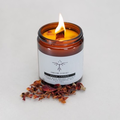 Rose Thorn Organic Beeswax Candle