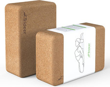 2 Pack Natural Cork Yoga Blocks, High Density Non-Slip Surface for Yoga  Pilate
