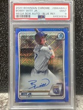 2020 Bowman Chrome Mega Blue Refractor Bobby Witt Jr. ROOKIE AUTO /150 PSA 9