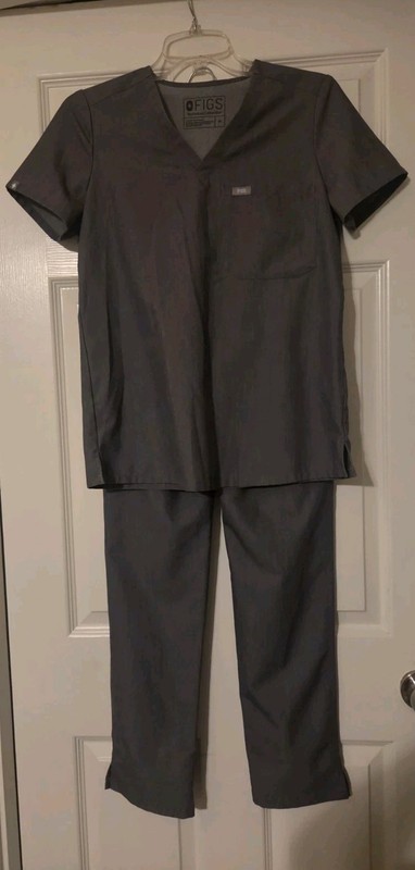 Figs Xs Womens Graphite Scrub Set Top And Pants Xs /Tall,euc