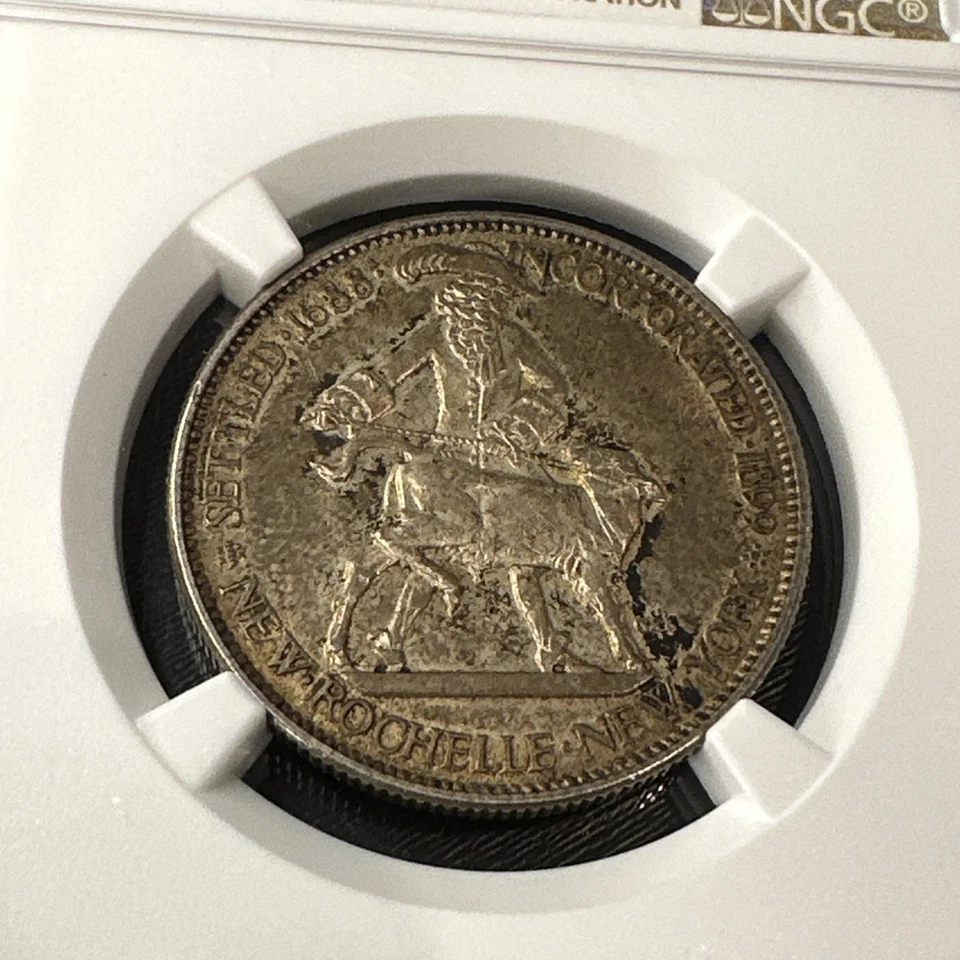 1938 New Rochelle NY 250th Anniversary Half Dollar  Commemorative - NGC MS 62 - Image 3 of 4