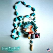 Jewelry Necklace Pendant Luxury Brand Baroque Rococo Fragonard Vintage Car Roses