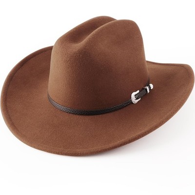 DRESHOW Cowboy Hat for Women and Men Classic Felt Western Hat for Cowboys Cow...