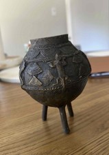 Antique Dogon Bronze Ritual Pot – West African Tribal Art (Mali)