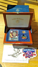 1997 $5 Commemorative Gold Proof Jackie Robinson coin OGP COA, Card, Patch, Pin