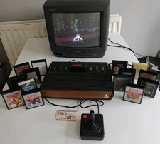 Atari 2600 Woody Console Bundle With 15 Games. Tested Working
