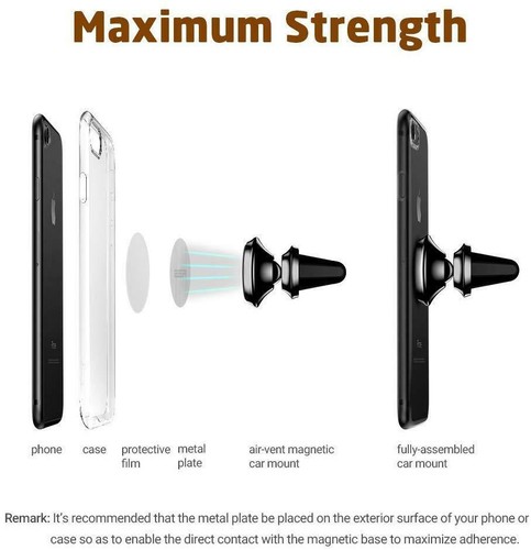For iPhone 16e 16 15 14 13 12 Pro Max Car Magnetic Air Vent Stand Mount Holder - Picture 11 of 16