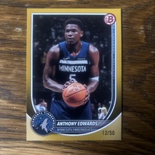 2025-26  Bowman  #103 Anthony Edwards Gold 12/50