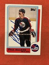 Paul MacLean 🔥🔥NHL: 1986 Topps / Jets 🔥🔥Autograph🔥🔥