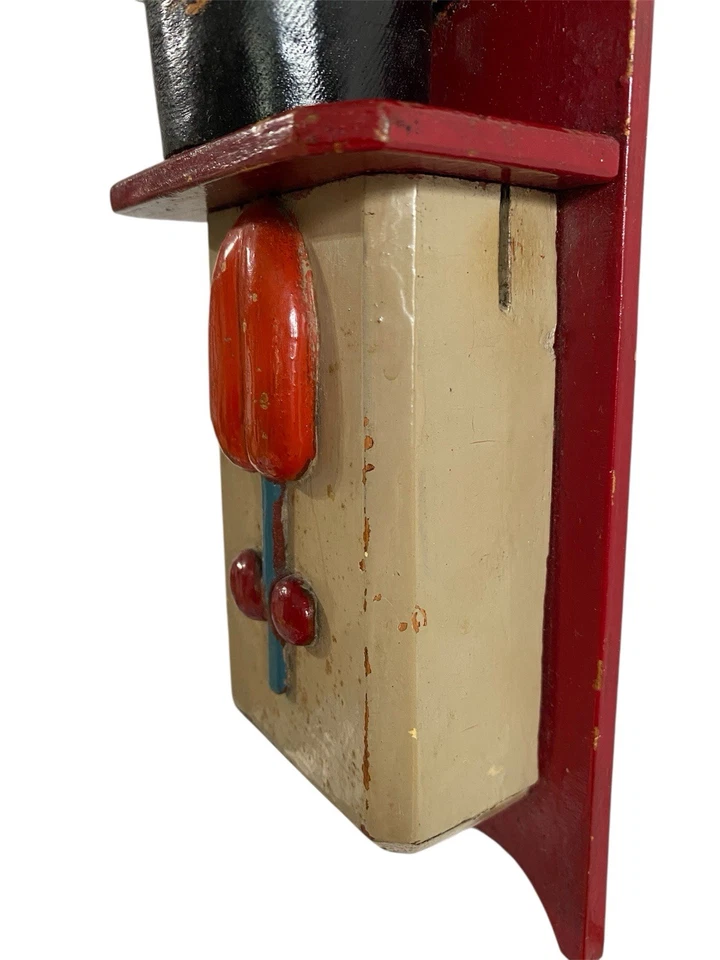 Late 19th Or Early 20th Century Folk Art Painted Match Safe With Top Hat & Tulip - Image 3 of 4