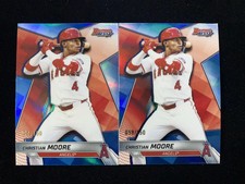 2025 Topps Bowman's Best Christian Moore #TP-2 Blue REF 071/150 Lot*2 QI95