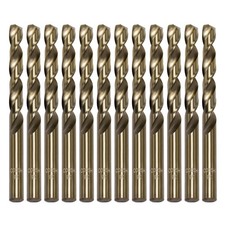 10 PCS 3/8 Inch Cobalt Drill Bit Set M35 High Speed Steel Jobber Length Metal