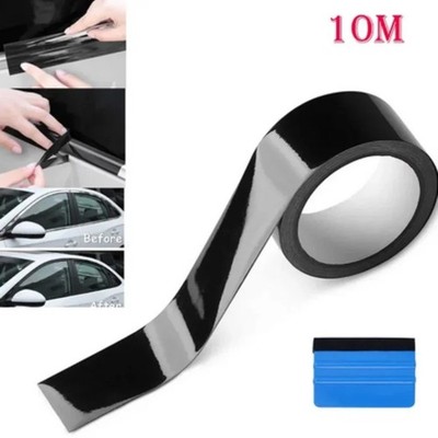 Glanz Schwarz Auto Vinyl Wrap Streifen 5cm × 10m Anti-Kratz Folie Türkantenschutz
