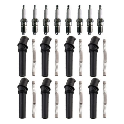Denso 8 Standard Plugs & NGK Ignition Coil Boots Kit for E-250 Ecoline V8 SOHC