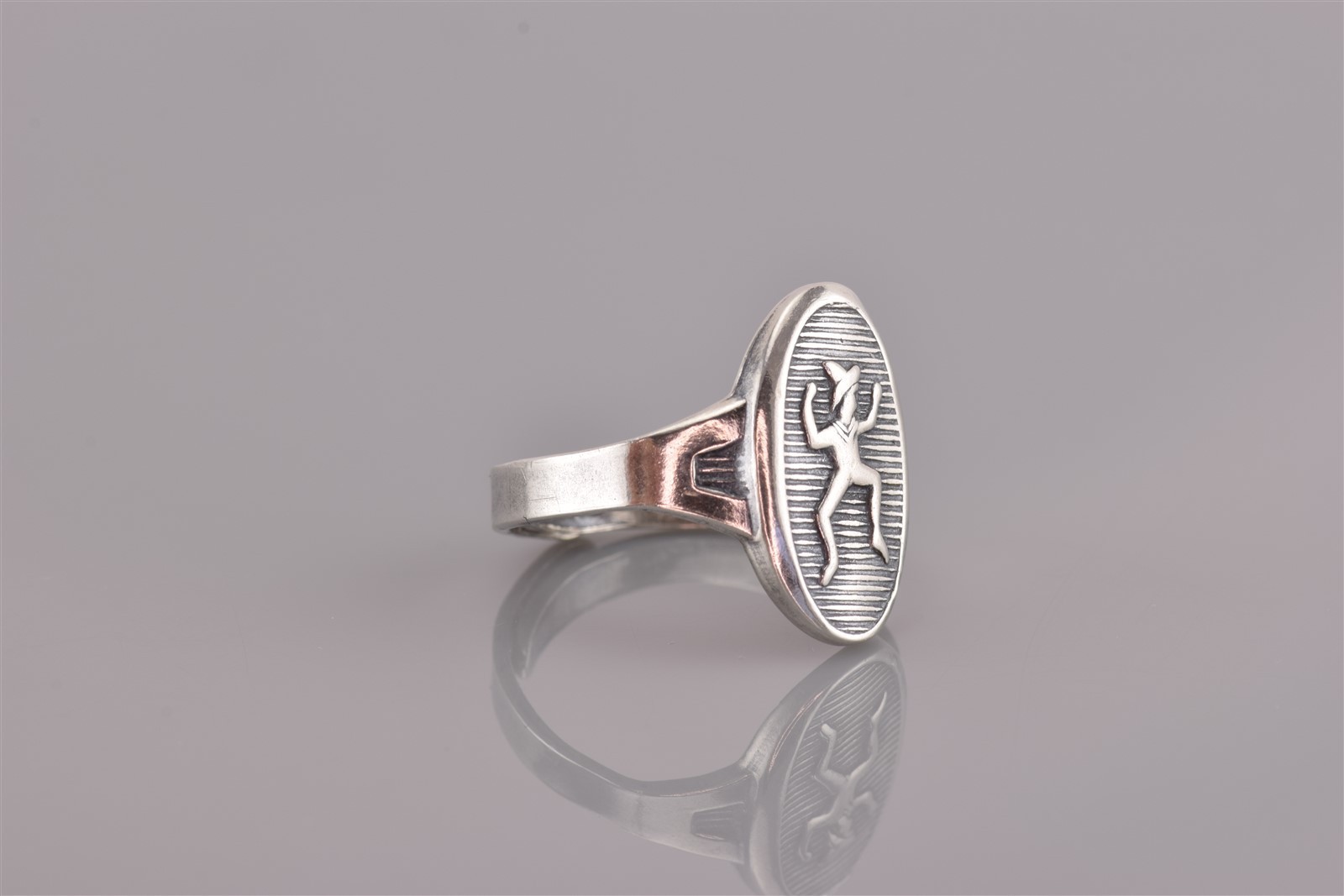 Vintage Sterling Silver Oval Dancing Pixie Browni… - image 2