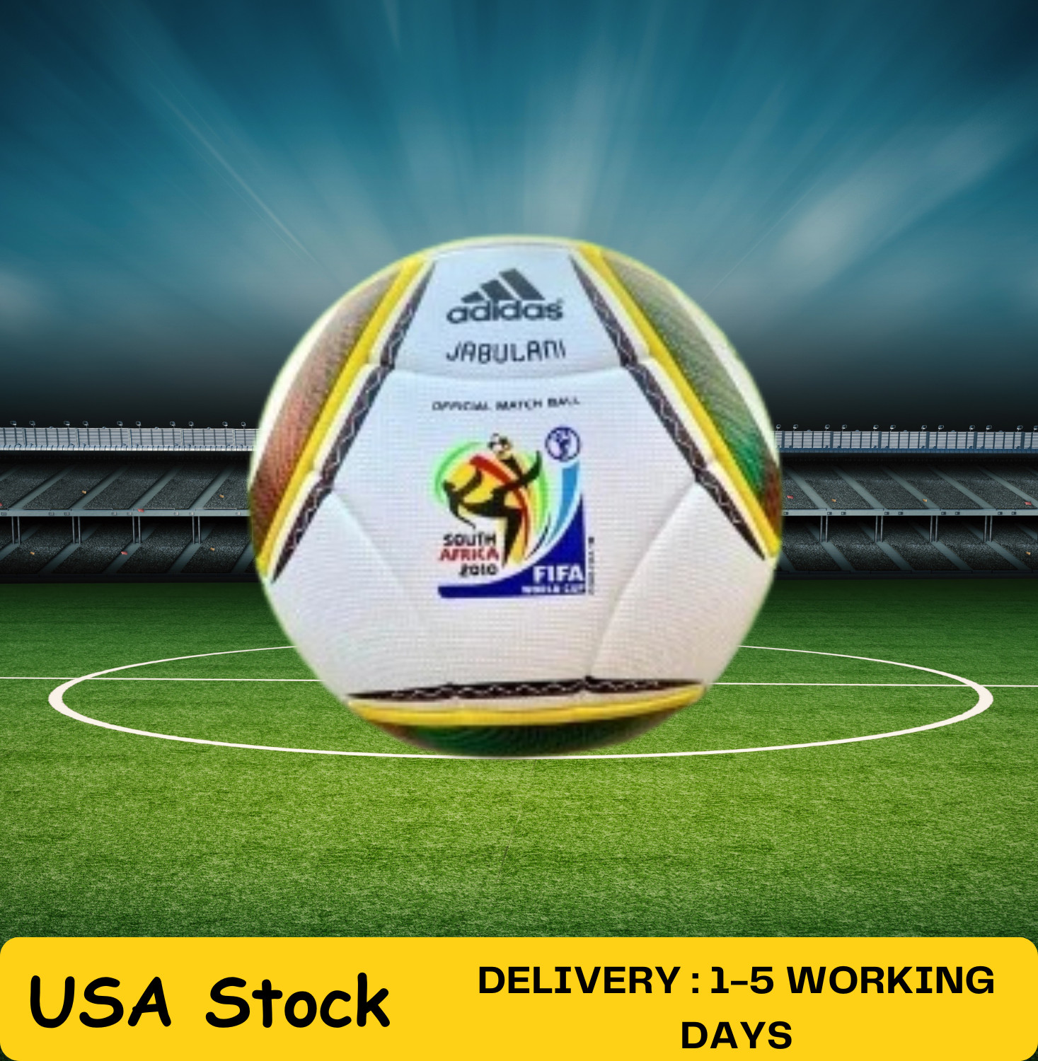 JABULANI  FOOTBALL OFFICIAL MATCH BALL 2010 WORLD CUP SOCCER  BALL Size 5