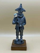 1989 Michael Ricker 8" Pewter Jester Clown Figurine Wood Base #787 of 2500 Made