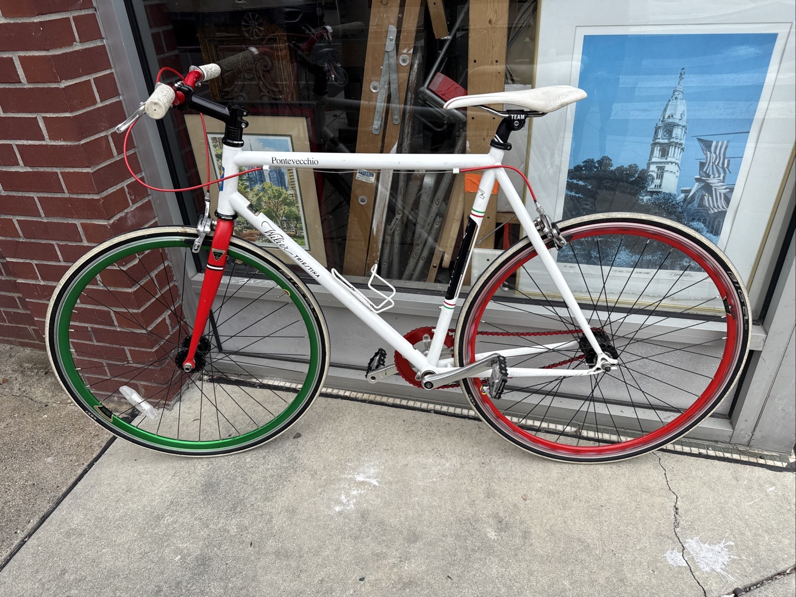 Wilier Pontevecchio Trestina Fixed Gear Bike White Red Green