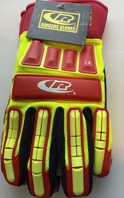 Ringers Gloves 259 Impact Resistant Gloves, Yellow And Red 2Xl Tpr Protection
