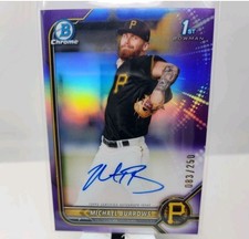 2022 Bowman Chrome Auto Michael Burrows Purple Refractor 11 Available Astros